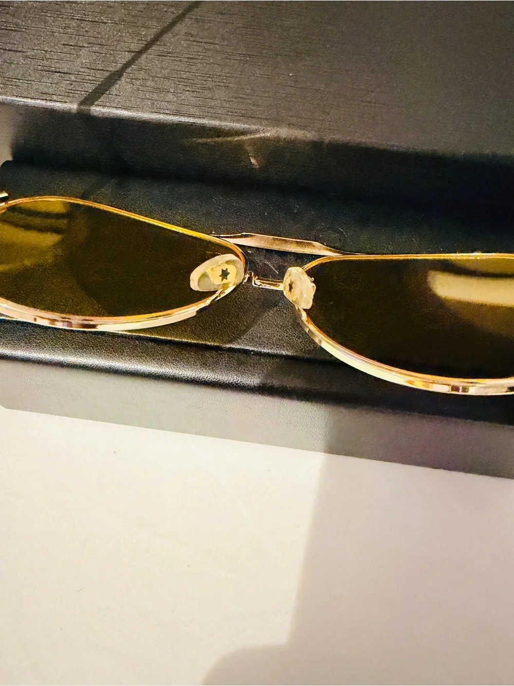Montblanc Gold Frame Sunglasses with Yellow Lenses